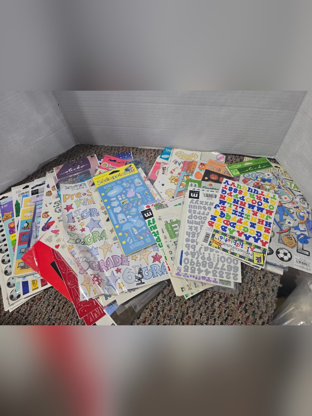Large LOT of Stickers Scrapbooking Supplies Hoildays Sports Baby Letters NWT